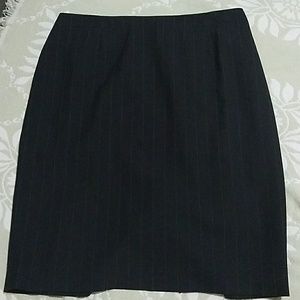 Black/Red Pinstripe Pencil Skirt
